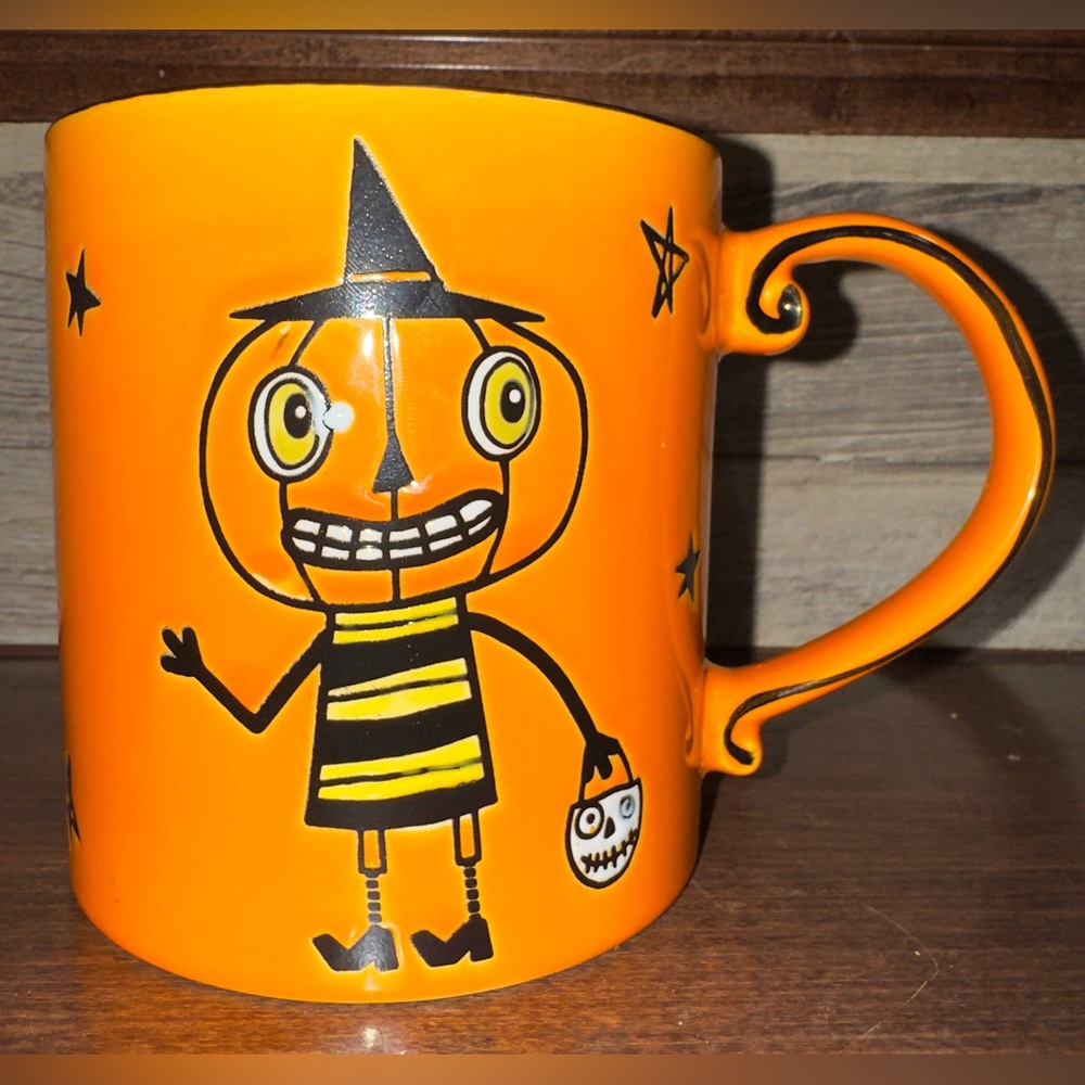 Super Cute 🥰 Orange TRICK Or TREAT Vintage Pumpkin Head Mug by ELI + ANA -New